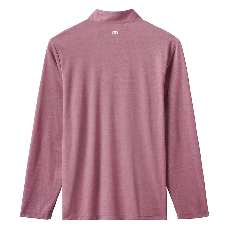 Men's TravisMathew  Red Washington Nationals Time to Tailgate Tri-Blend Quarter-Zip Pullover