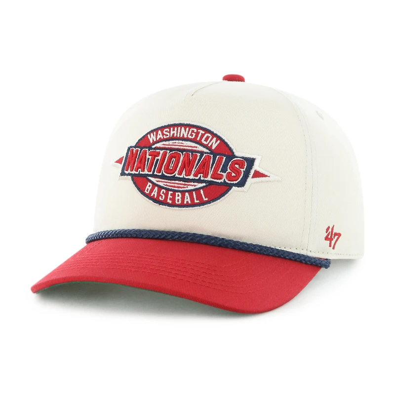 Men's '47 Natural/Red Washington Nationals Frame Out Hitch Adjustable Hat