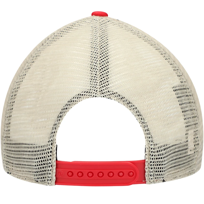 Men's '47 Red/Natural Washington Nationals Flagship Washed MVP Trucker Snapback Hat