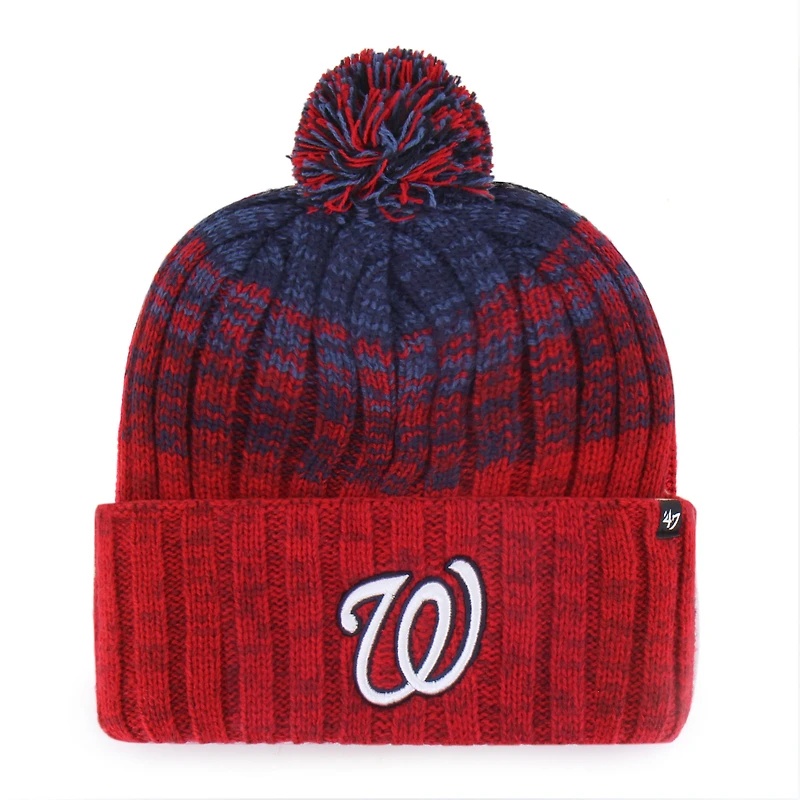 Men's '47 Red Washington Nationals Cascade Cuffed Knit Hat with Pom