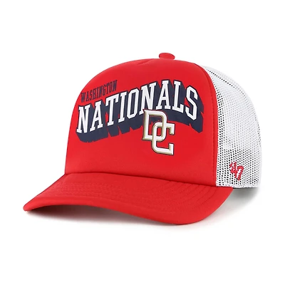 Casquette snapback Meander Foam Trucker '47 rouge des Washington Nationals pour homme
