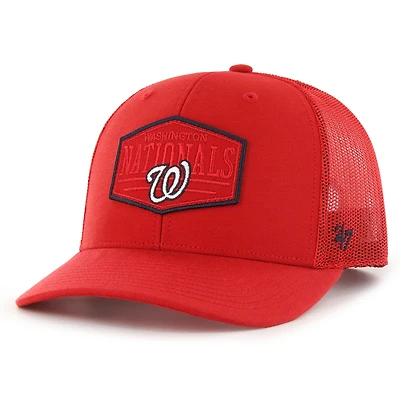Men's '47 Red Washington Nationals Ridgeline Tonal Patch Trucker Adjustable Hat