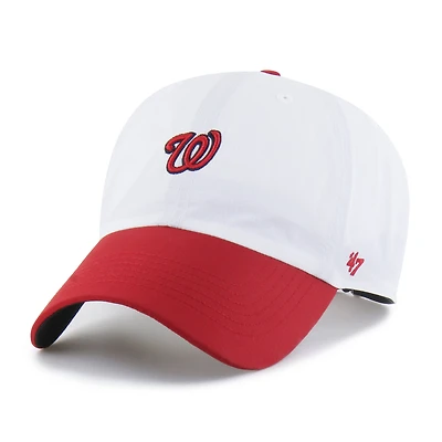 Men's '47 White/Red Washington Nationals Vista Mini Clean Up brrr° Adjustable Hat