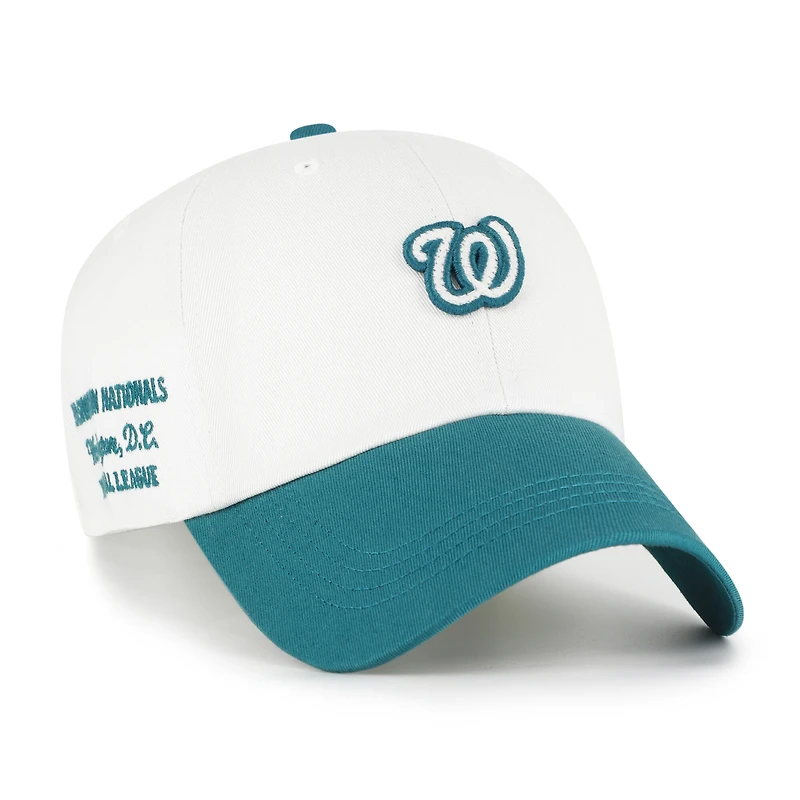 Casquette ajustable pour homme « 47 » blanche et turquoise des Washington Nationals, style contemporain épuré.