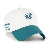 Casquette ajustable pour homme « 47 » blanche et turquoise des Washington Nationals, style contemporain épuré.