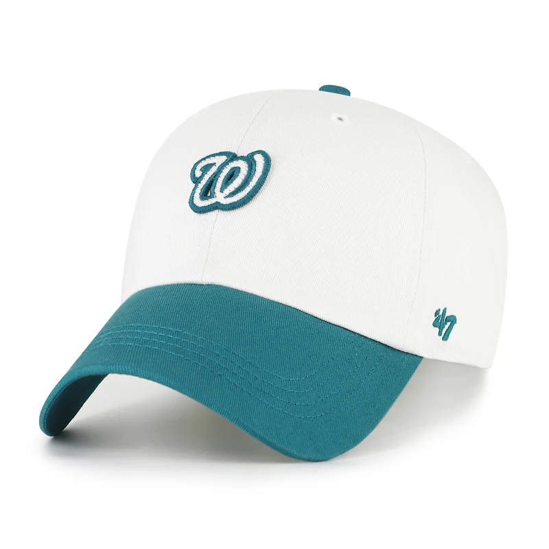 Casquette ajustable pour homme « 47 » blanche et turquoise des Washington Nationals, style contemporain épuré.