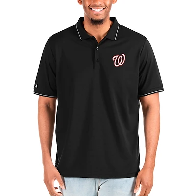 Men's Antigua Black Washington Nationals Big & Tall Affluent Polo