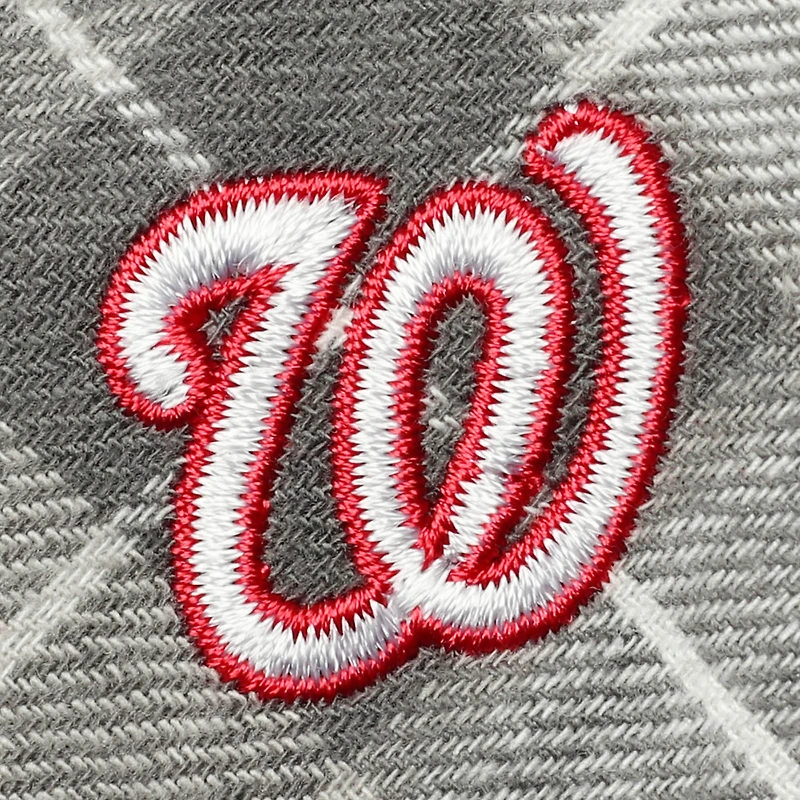 Chemise à manches longues boutonnée en flanelle Antigua rouge et blanche Washington Nationals pour homme