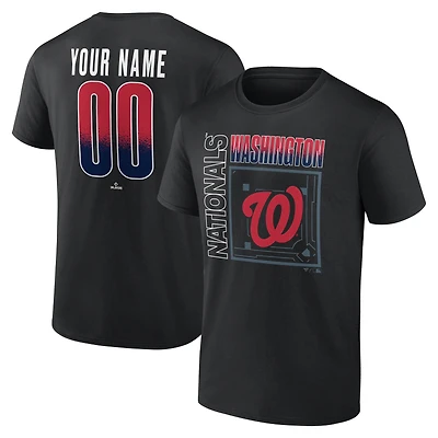 Men's Black Washington Nationals Home Field Pop Personalized Name & Number T-Shirt