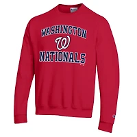 Men's Champion  Red Washington Nationals Heart & Soul Powerblend Sweatshirt