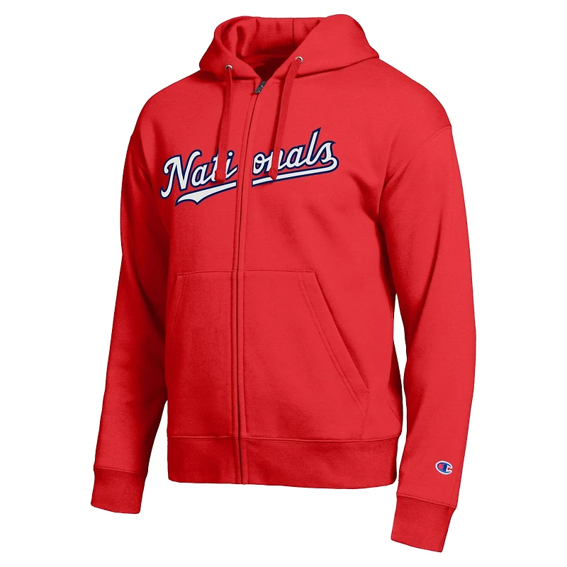 Sweat à capuche zippé rouge Washington Nationals All-Star pour homme