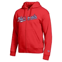 Sweat à capuche zippé rouge Washington Nationals All-Star pour homme
