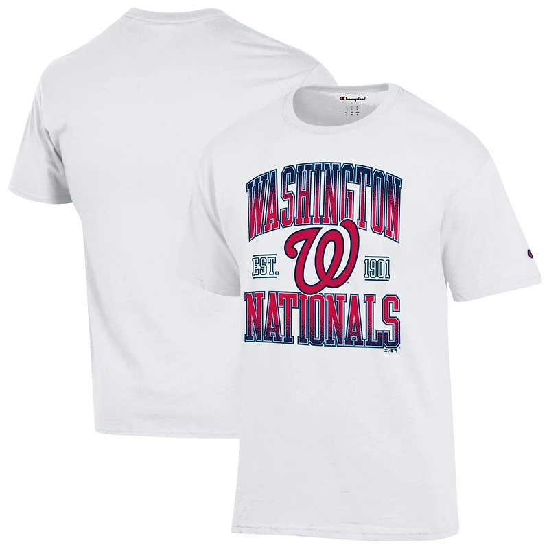 Men's Champion White Washington Nationals Team Name T-Shirt