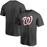Men's  Charcoal Washington Nationals Official Logo T-Shirt