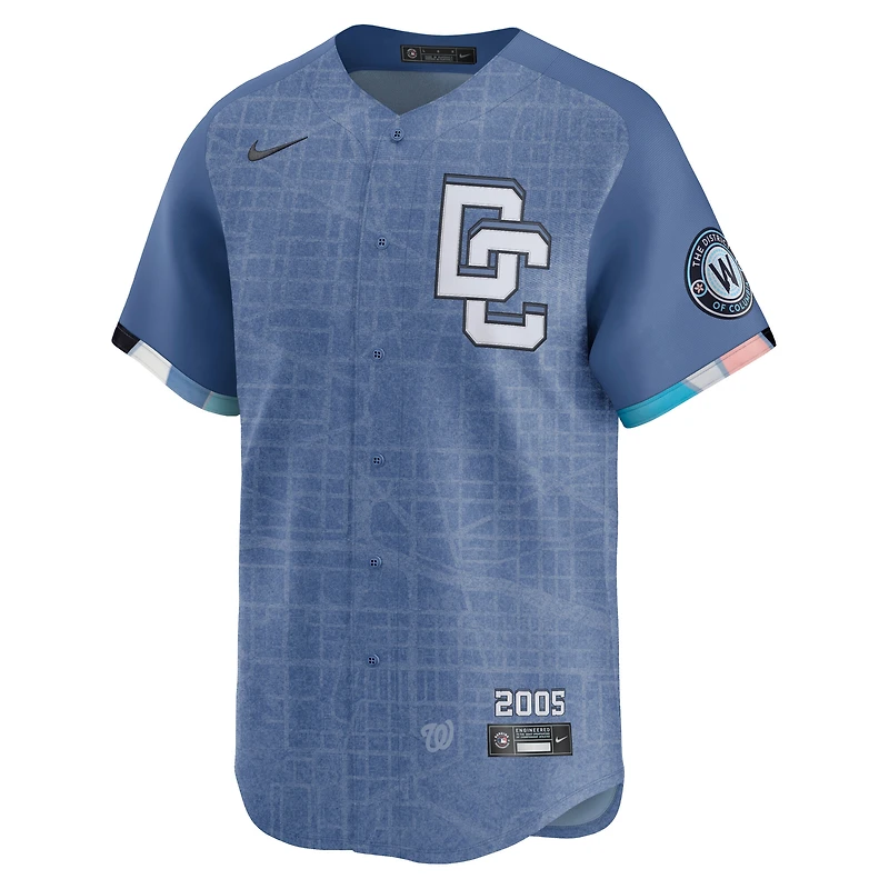 Maillot CJ Abrams bleu pour homme des Washington Nationals 2025 City Connect Limited