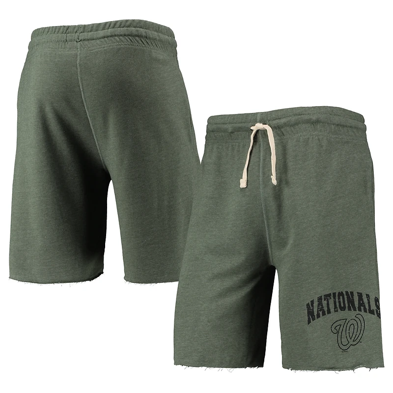 Concepts Sport Heathered Green Washington Nationals Mainstream Logo Terry Tri-Blend Shorts pour hommes