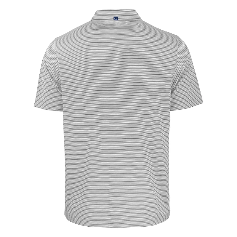 Polo extensible recyclé à double rayure Forge Eco pour homme, gris/blanc, Cutter & Buck, Washington Nationals