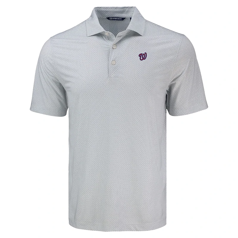 Polo homme Cutter & Buck gris Washington Nationals Pike Eco Diamond Dot Print