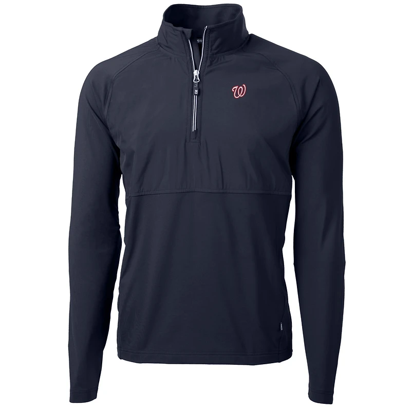 Veste à enfiler hybride recyclée quart de zip, bleu marine, Adapt Eco Knit des Washington Nationals, Cutter & Buck pour homme