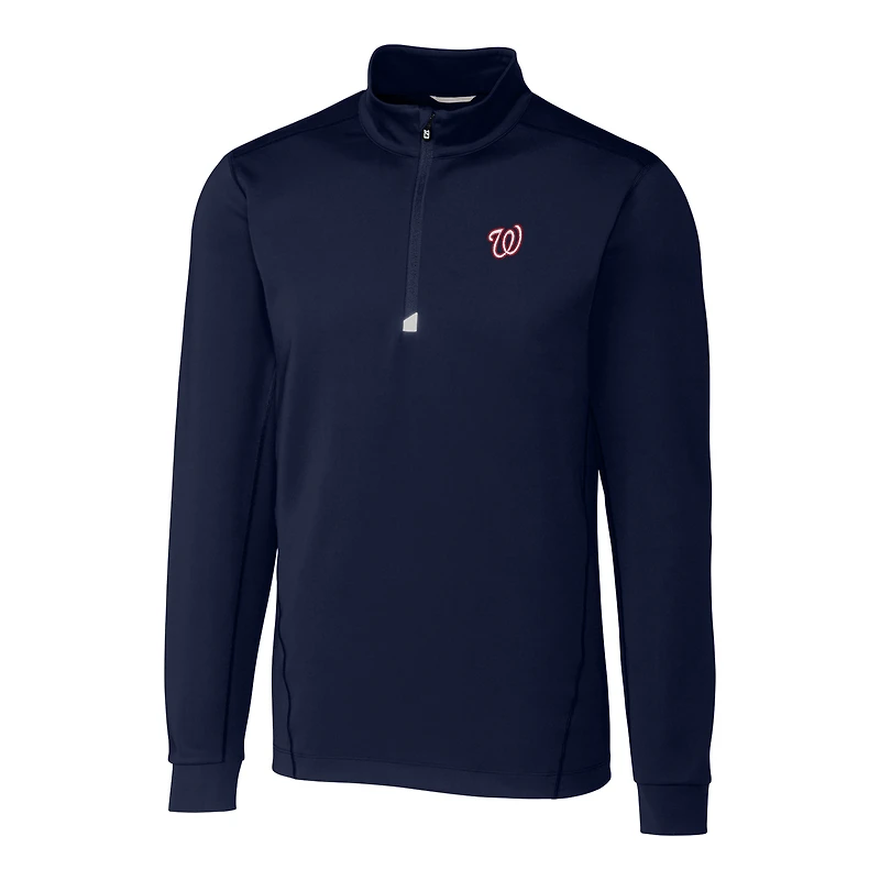 Veste à enfiler demi-zippée Traverse bleu marine pour homme, modèle grande taille des Nationals de Washington, Cutter & Buck