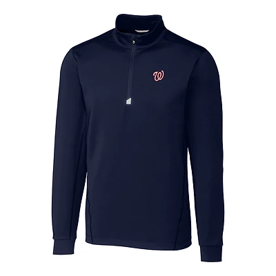Veste à enfiler demi-zippée Traverse bleu marine pour homme, modèle grande taille des Nationals de Washington, Cutter & Buck