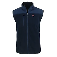 Men's Cutter & Buck Navy Washington Nationals Cascade Eco Sherpa Fleece Full-Zip Vest
