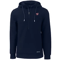 Men's Cutter & Buck  Navy Washington Nationals Roam Eco Half-Zip Recycled Pullover Hoodie