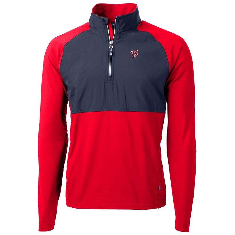 Veste hybride recyclée à fermeture éclair quart de tour Adapt Eco Knit pour homme, rouge/bleu marine, des Washington Nationals