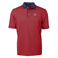 Polo recyclé à rayures et logo Americana des Washington Nationals pour homme, Cutter & Buck, rouge