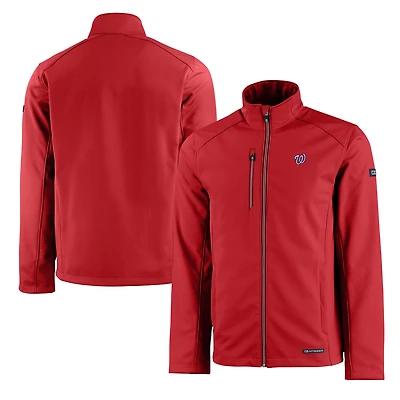 Men's Cutter & Buck Red Washington Nationals Evoke Eco Softshell Recycled Full-Zip Jacket