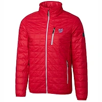 Doudoune zippée intégrale isolée Cutter & Buck Red Washington Nationals Rainier pour homme