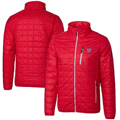 Men's Cutter & Buck Red Washington Nationals Rainier Eco Insulated Full-Zip Puffer Jacket