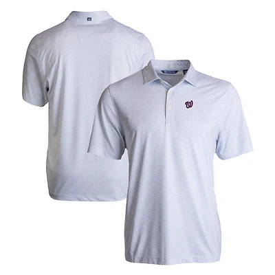 Polo extensible recyclé à imprimé galets Pike Eco pour homme, blanc, Cutter & Buck, Washington Nationals
