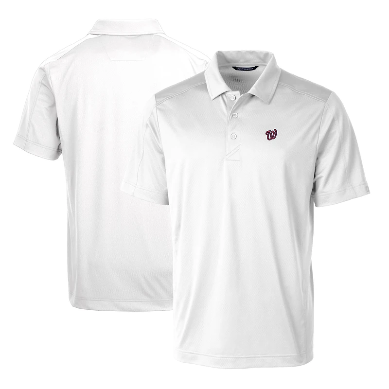 Polo extensible texturé Prospect blanc des Washington Nationals pour homme Cutter & Buck