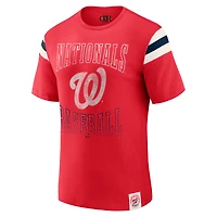 T-shirt rayé à manches vieillies pour homme, collection Darius Rucker par Fanatics, rouge, des Washington Nationals