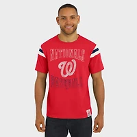 T-shirt rayé à manches vieillies pour homme, collection Darius Rucker par Fanatics, rouge, des Washington Nationals