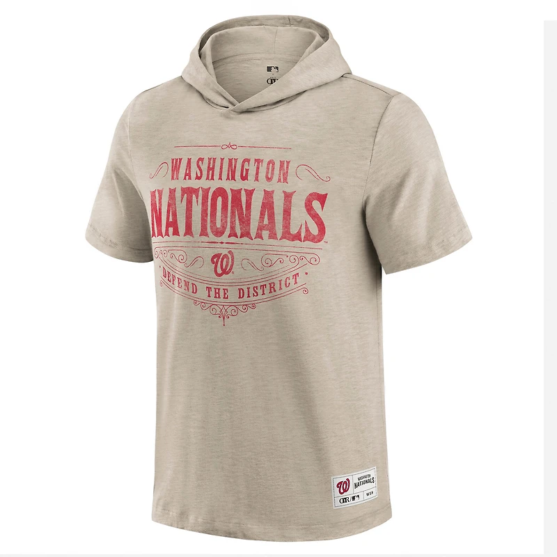 T-shirt à capuche pour homme Darius Rucker Collection by Fanatics, couleur beige, motif Washington Nationals, effet vieilli