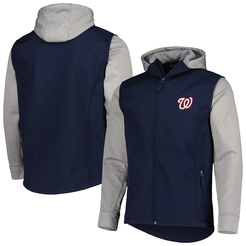 Veste Dunbrooke Navy/Heather Grey Washington Nationals Alpha Full-Zip pour homme