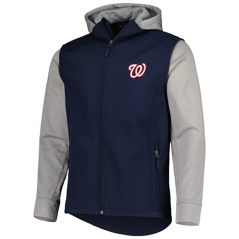 Veste Dunbrooke Navy/Heather Grey Washington Nationals Alpha Full-Zip pour homme