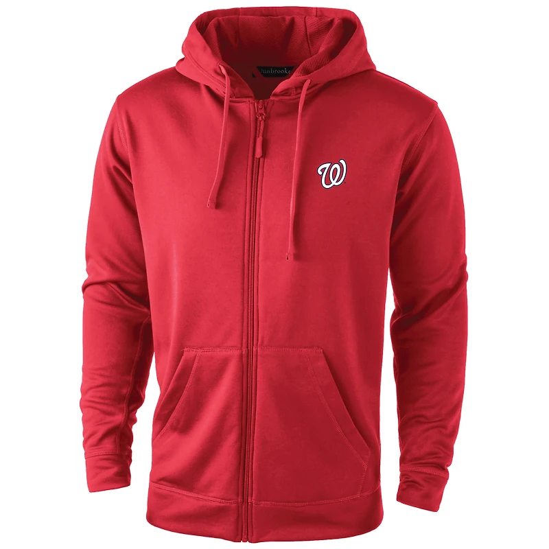 Sweat à capuche Dunbrooke Red Washington Nationals Trophy entièrement zippé pour homme