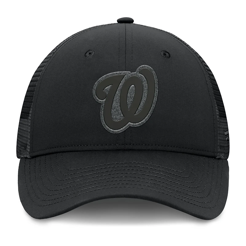 Casquette de camionneur ajustable noire Fanatics pour hommes des Nationals de Washington