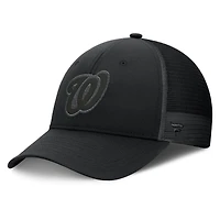 Casquette de camionneur ajustable noire Fanatics pour hommes des Nationals de Washington