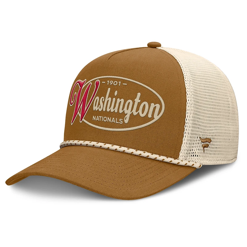 Men's Fanatics Brown Washington Nationals A-Frame Trucker Adjustable Hat