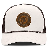 Casquette trucker ajustable Fanatics crème/marron Washington Nationals Level Up Bronco pour homme