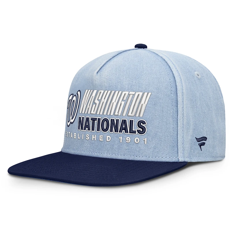Men's Fanatics  Denim Washington Nationals Twinbill Snapback Hat