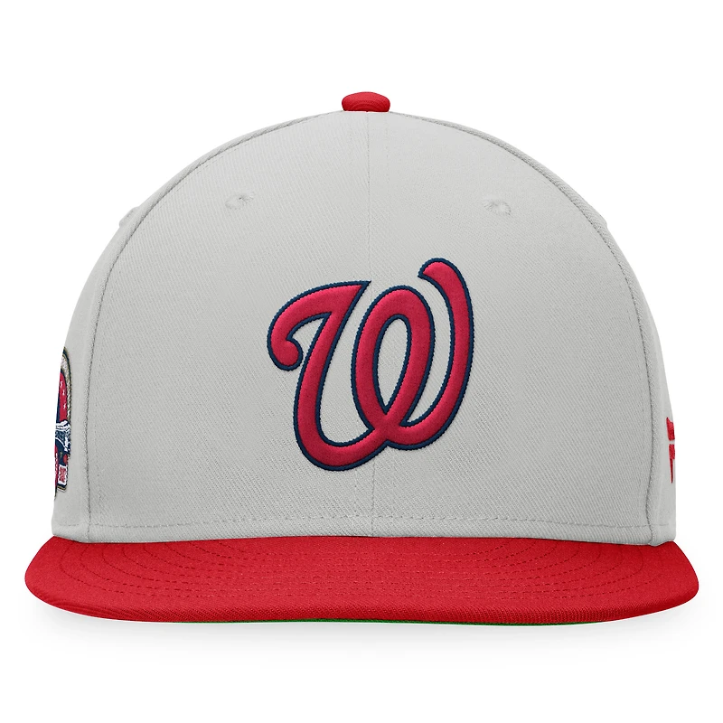Men's Fanatics Gray/Red Washington Nationals Glory Days Two-Tone Snapback Hat