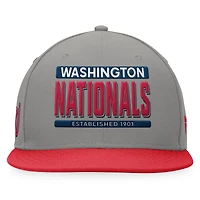 Men's Fanatics Gray/Red Washington Nationals Line Drive Two-Tone Snapback Hat