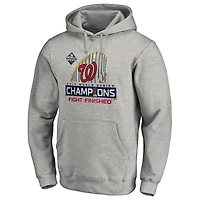 Sweat à capuche ajusté pour hommes Fanatics gris Washington Nationals 2019 World Series Champions Locker Room