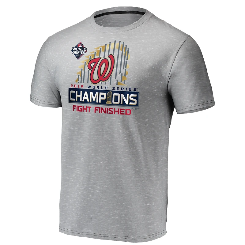 Men's Fanatics Gray Washington Nationals 2019 World Series Champions Locker Room Space Dye T-Shirt