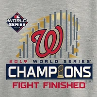 T-shirt pour hommes Fanatics Heather Grey Washington Nationals Champions de la Série mondiale 2019 Big & Tall Locker Room